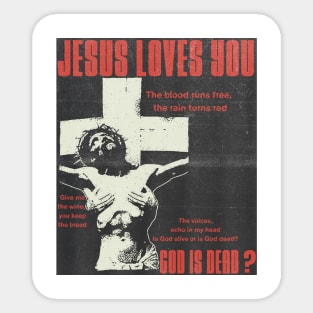 jesus loves you vintage art Sticker